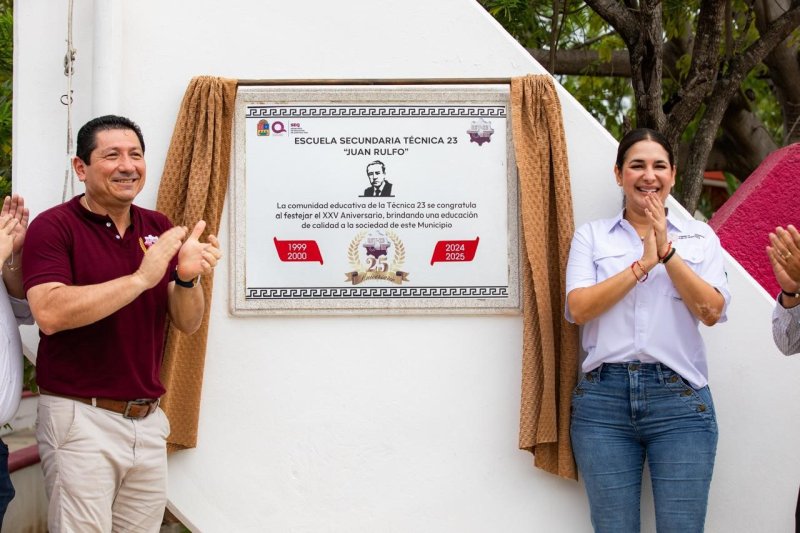 En Playa del Carmen la educación es prioridad y un derecho humano: Estefanía Mercado en el 25 aniversario de la Secundaria Técnica Juan Rulfo