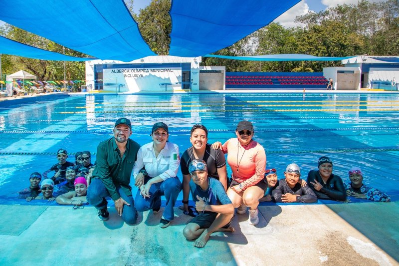 En tiempo récord, Estefanía Mercado rehabilita la alberca olímpica de Playa del Carmen
