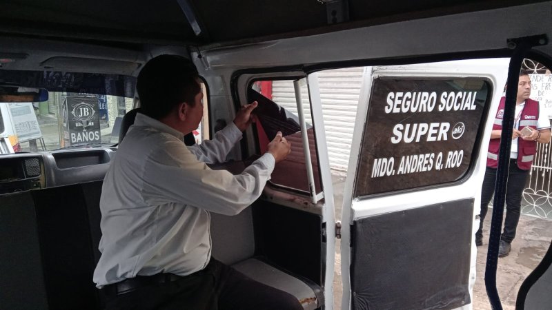 Imoveqroo invita a los transportistas del servicio público a no usar polarizados en sus unidades