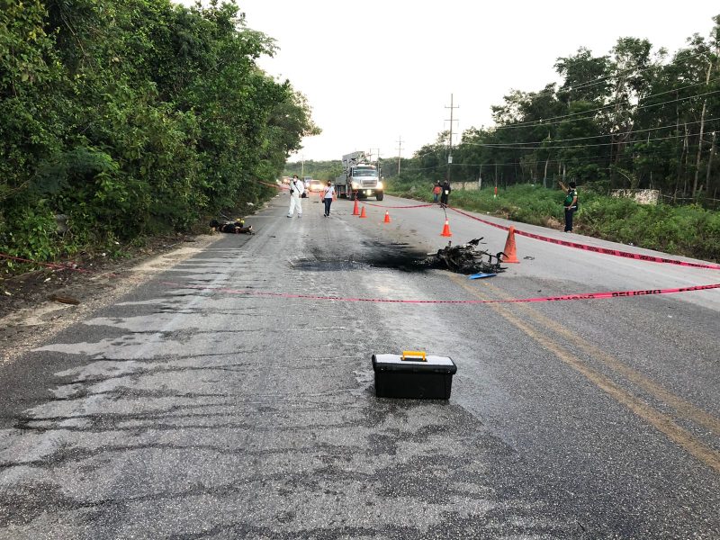 Pierde la vida un motociclista en la carretera Tulum-Cobá