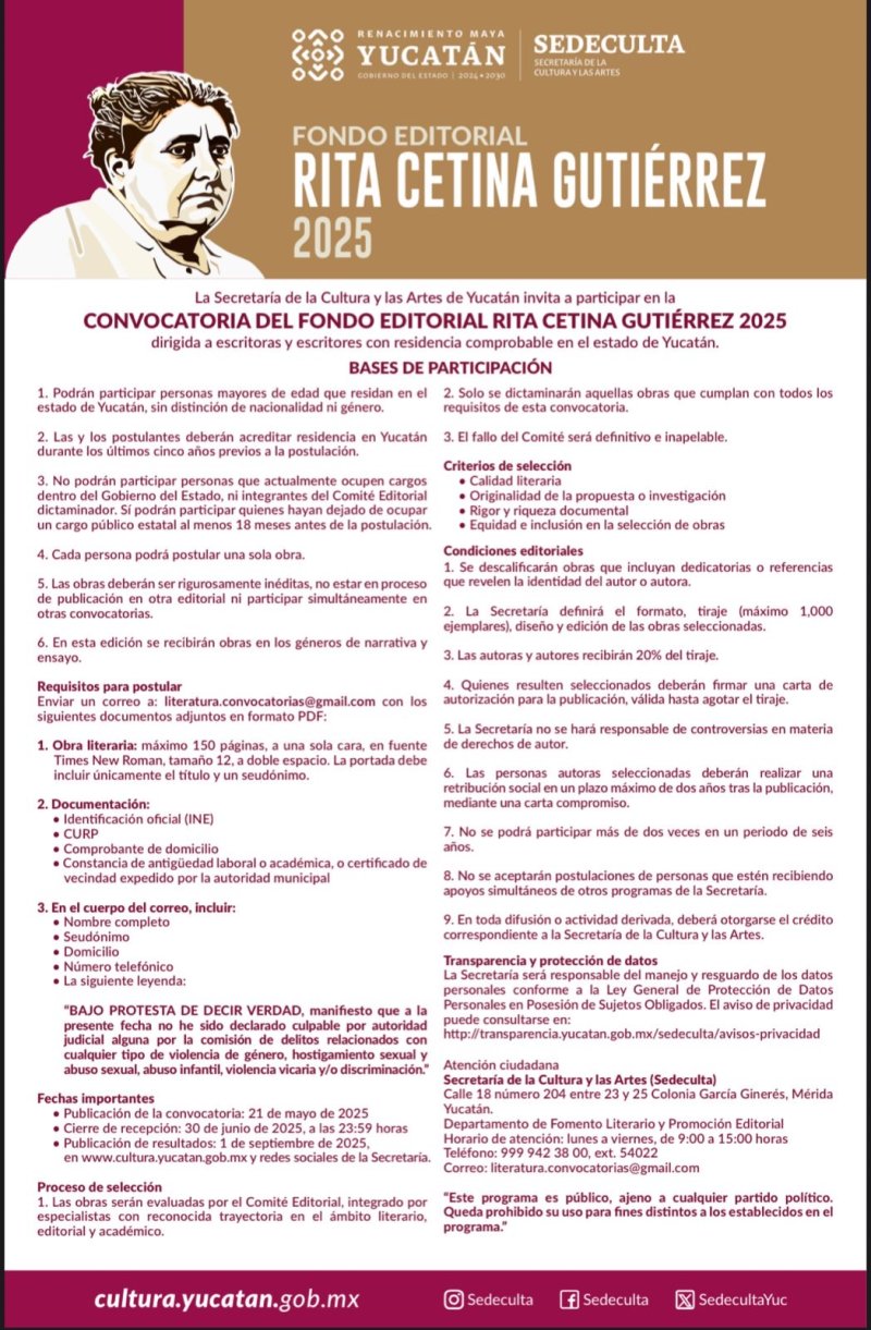 Sedeculta invita a la comunidad literaria a proponer obras para edición en español y en maya