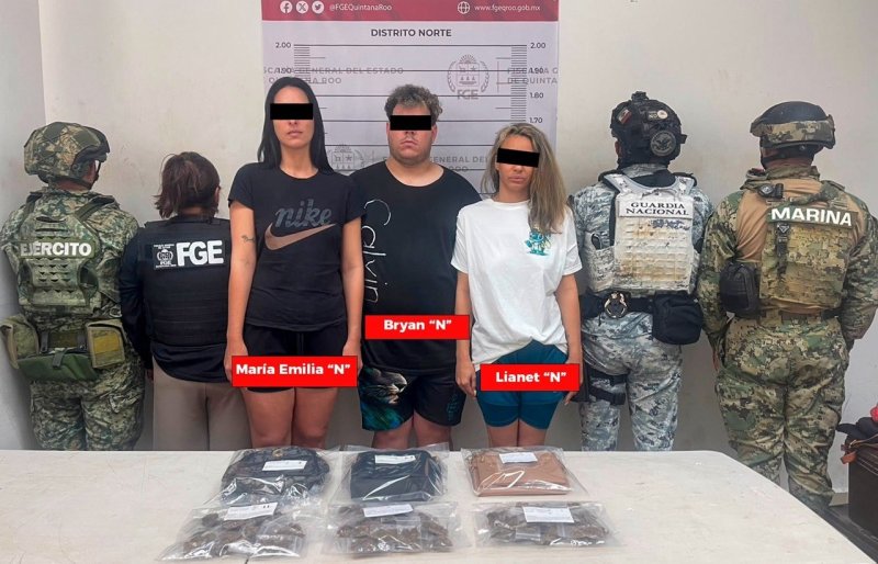 Detienen a tres personas por narcomenudeo en Benito Juárez
