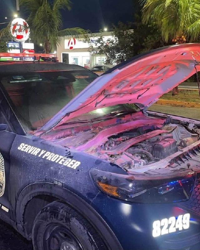 Hombre detenido tras arrojar thinner a patrulla en Playa del Carmen