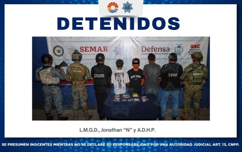 Recuperan tres motocicletas robadas y detienen a tres personas en Cancún