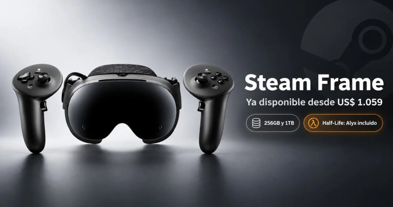 Valve lanzó oficialmente hoy, 14 de septiembre de 2026, su nuevo Steam Frame, el visor inalámbrico