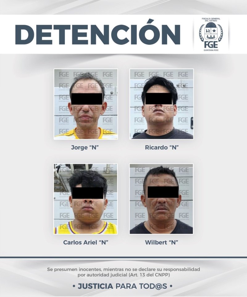 Detienen a cuatro personas por narcomenudeo en Benito Juárez