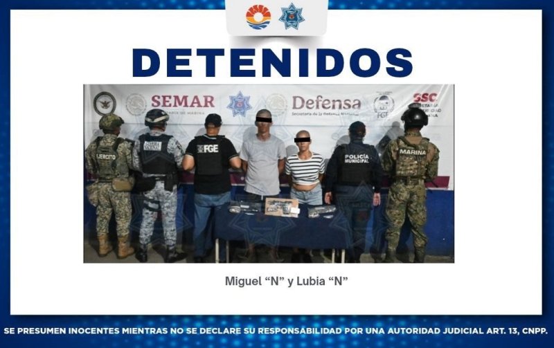 Detienen a dos personas con arma y narcóticos en Operativo Blindaje Cancún