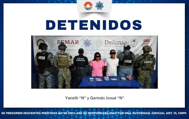 DETIENEN A DOS PERSONAS POR DELITOS CONTRA LA SALUD DURANTE OPERATIVO BLINDAJE CANCÚN