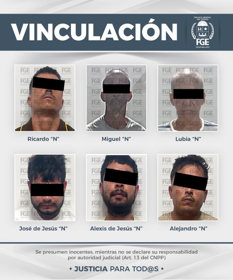 FGE vincula a proceso a siete integrantes de grupo criminal en Benito Juárez
