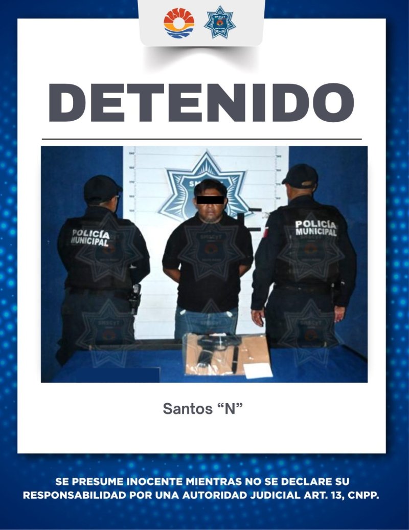 POLICÍA CANCÚN DETIENE A MASCULINO POR LESIONES Y AMENAZAS