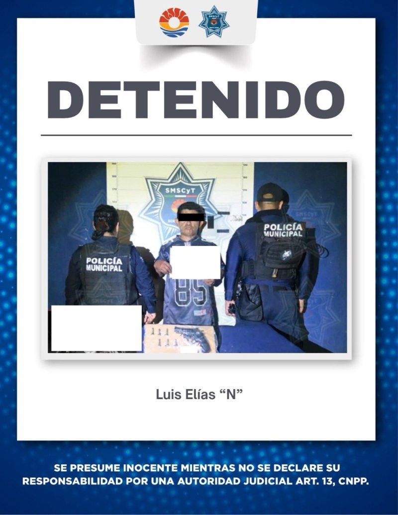Policía de Cancún detiene a hombre por portar arma prohibida