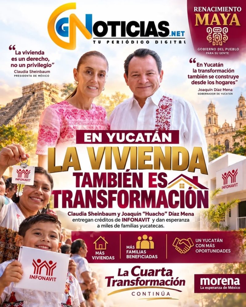Presidencia y Gobierno de Yucatán entregan primeras casas del Infonavit