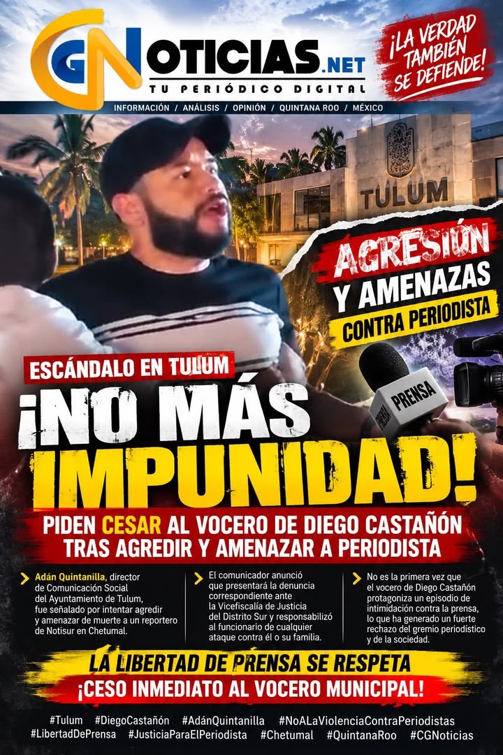 Vocero de Tulum acusado de amenazar a periodista en Chetumal